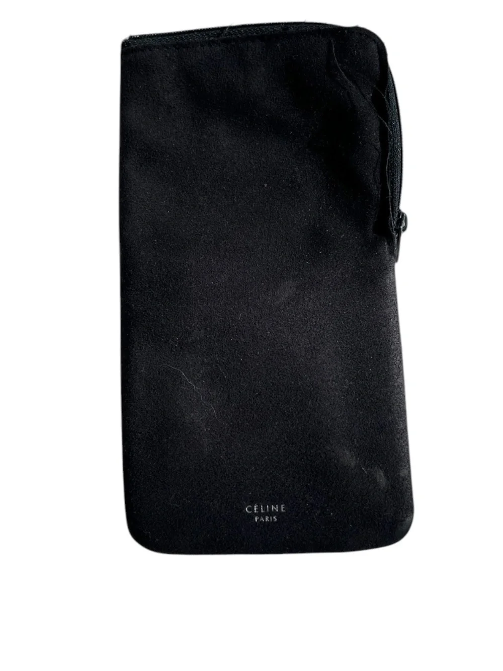 Celine Paris France top-zip around soft leather glasses carrier case bag pouch